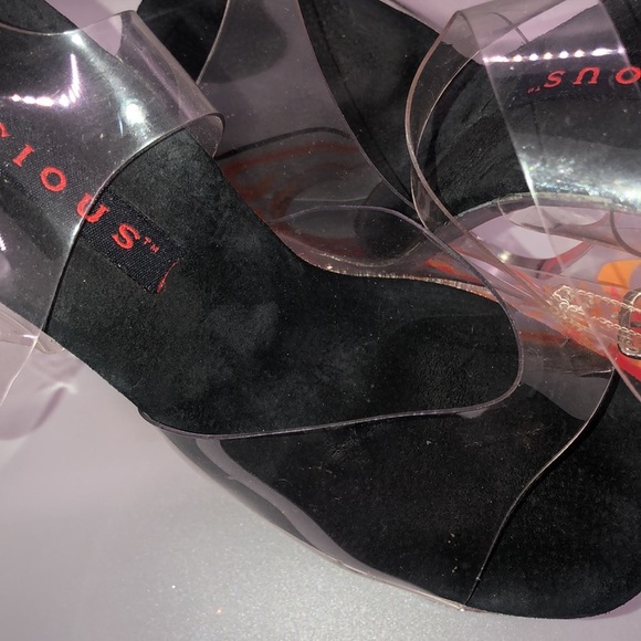 Lucious Acrylic Platform Flame Heels Size 9 - Picture 11 of 11